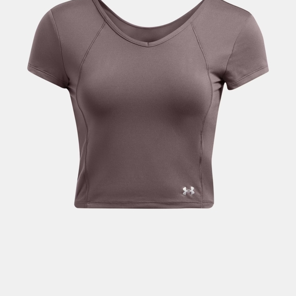 Under Armour Women's Purple/Gray Short Sleeve Crop Top - Picture 3 of 8